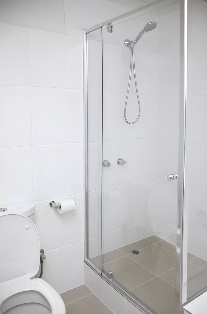 Image of a small white bathroom